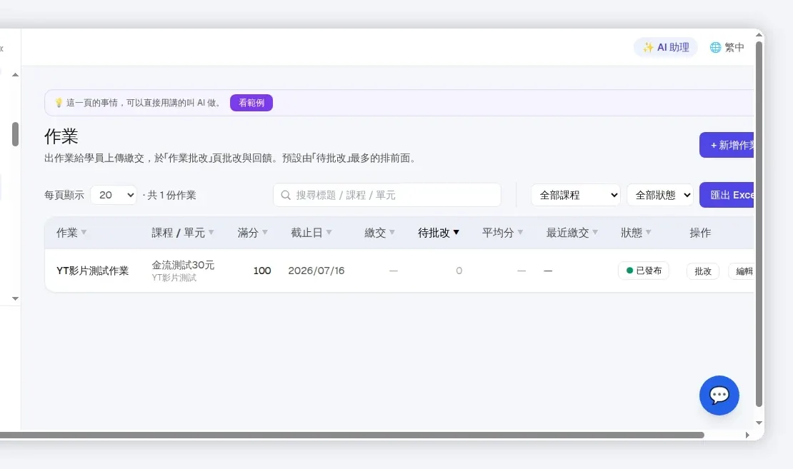 InfoBox 後台 assignments
