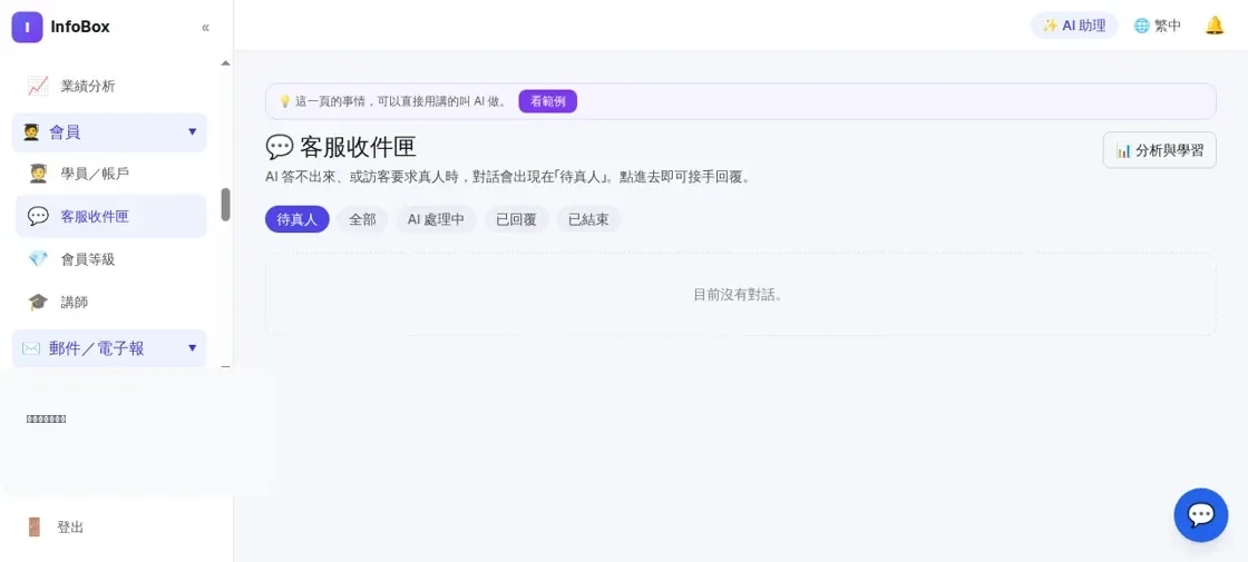 InfoBox 後台 support_inbox