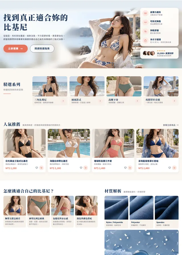 泳裝服飾電商網站範本
